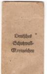 WWII German West Wall Medal Envelope 