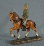 German Toy Soldier on Horse Mounted