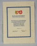 German DAF Labor Front Certificate of Recognition