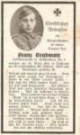 WWII German Death Card Panzer Regiment