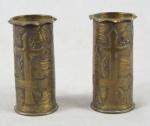 WWI Trench Art 37mm Shell Cross of Lorraine Pair