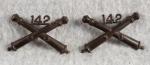 WWI 142nd Artillery Regiment Officer Insignia Pair