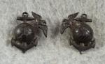 WWII USMC Marine EGA Insignia Pair Plastic