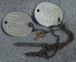 WWII USN Navy Dog Tags on Linked Chain 