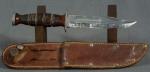 WWII MK2 Ka-Bar Knife & Leather Scabbard