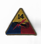 WWII 14th Armored Division Patch Felt