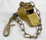 WWII era US Army MP Brass Whistle & Chain 