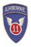 WWII era 11th Airborne Division Patch