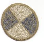 WWII 4th Corps Patch Green Back